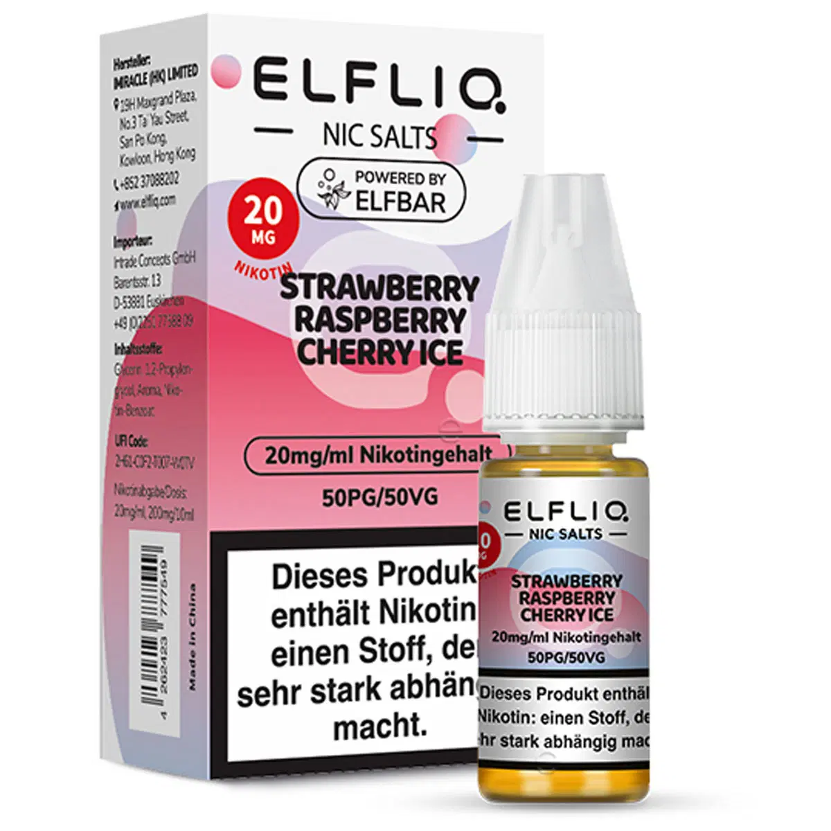 Elfliq 10ml - Strawberry Raspberry Cherry Ice